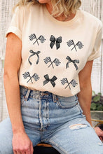 Load image into Gallery viewer, Checkered Flag Black Bow
Race Graphic Tee
